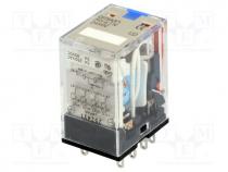 Relay  electromagnetic, 4PDT, Ucoil 24VDC, 5A/220VAC, 5A/24VDC