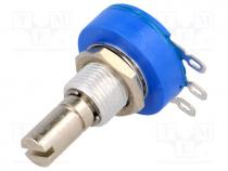 Potentiometer  shaft, single turn, 10k, 1W, 20%, 6.35mm, linear