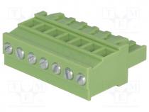 Pluggable terminal block, 5mm, ways 7, angled 90, plug, female