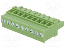 Pluggable terminal block, 5mm, ways 9, angled 90, plug, female