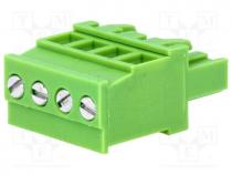 Pluggable terminal block, 5.08mm, ways 4, angled 90, plug, 300V