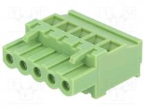 Pluggable terminal block, 5.08mm, ways 5, angled 90, plug, 300V