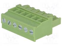 Pluggable terminal block, 5.08mm, ways 6, angled 90, plug, 300V