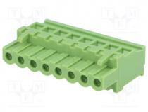 Pluggable terminal block, 5.08mm, ways 8, angled 90, plug, 300V