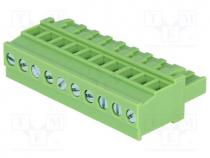 Pluggable terminal block, 5.08mm, ways 10, angled 90, plug, 300V