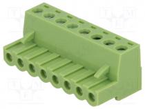 Pluggable terminal block, 5mm, ways 8, straight, plug, female