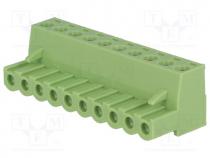 Pluggable terminal block, 5mm, ways 10, straight, plug, female