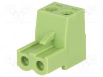 Pluggable terminal block, 5.08mm, ways 2, straight, plug, female