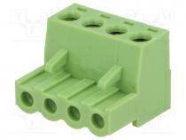 Pluggable terminal block, 5.08mm, ways 4, straight, plug, female