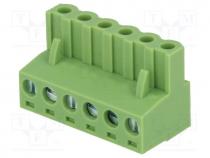 Pluggable terminal block, 5.08mm, ways 6, straight, plug, female