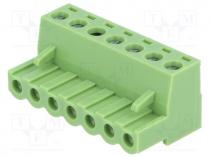 Pluggable terminal block, 5.08mm, ways 7, straight, plug, female