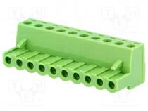 Pluggable terminal block, 5.08mm, ways 10, straight, plug, female