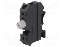Fuse holder, tube fuses, 5x20mm, Mounting  DIN, 10A, Colour  black