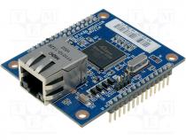 Module  Ethernet, 3.3VDC, Interface  UART x4, 0÷70C, 2.54mm