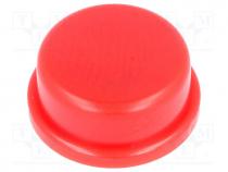 Button, round, red, Application  TACTS-24, Ø13mm