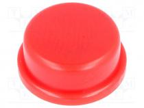 Button, round, red, Application  TACTS-24, Ø13mm