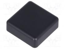 Button, square, black, Application  TACTS-24, 12x12mm