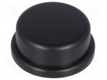 Button, round, black, Ø13mm, TACTS-24N-F,TACTS-24R-F