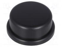 Button, round, black, Ø13mm, TACTS-24N-F,TACTS-24R-F