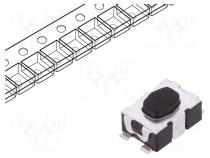 Microswitch TACT, SPST-NO, Pos  2, 0.05A/32VDC, SMT, none, 2N, 2.5mm