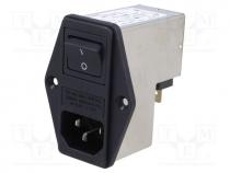 Connector  AC supply, socket, male, 2A, 250VAC, IEC 60320, -25....85C