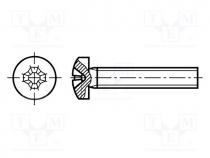 Screw, M3x40, 0.5, Head  cheese head, Phillips, DIN  7985