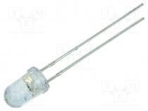 LED, 5mm, red, 14400....18000mcd, 15, 50mA, 1.8....2.6V, Front  convex