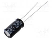 Capacitor  electrolytic, THT, 330uF, 6.3VDC, Ø6.3x11mm, 20%, 2000h