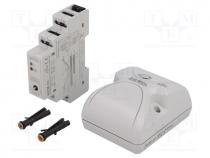 Twilight switch, IP20, 230VAC, SPDT, DIN, -20....45C, Mat  plastic