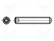 Screw, M5x6, 0.8, Head  without head, imbus, HEX 2,5mm, DIN  913