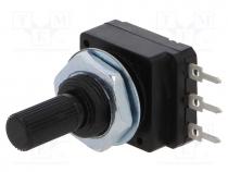 Potentiometer  shaft, single turn, 4.7k, 60mW, PCB, 6mm, plastic