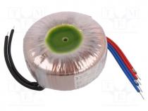 Transformer  toroidal, 100VA, 230VAC, 115V, 115V, 0.43A, 0.43A, IP00