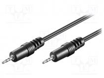 Cable, Jack 2.5mm 3pin plug,both sides, 1.5m, black