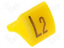 Markers for cables and wires, Label symbol  L2, 10÷16mm, H  21mm