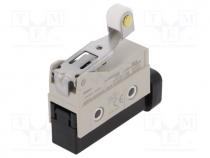 Limit switch, angled lever with roller, SPDT, 10A, max.250VAC