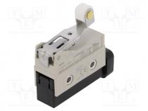 Limit switch, angled lever with roller, SPDT, 10A, max.250VAC