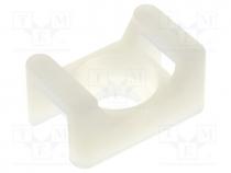 Cable tie holder, polyamide, natural, Tie width  5.6mm, Ht  7.2mm