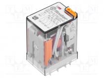 Relay  electromagnetic, 4PDT, Ucoil  230VAC, 7A/250VAC, 7A/30VDC