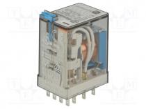 Relay  electromagnetic, 4PDT, Ucoil  24VDC, 7A/250VAC, 7A/30VDC