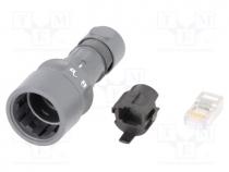 Connector  RJ45, plug, shielded, push-pull, Buccaneer 6000, IDC