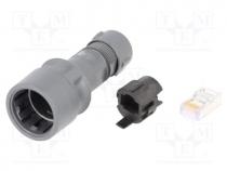 Connector  RJ45, plug, shielded, push-pull, Buccaneer 6000, IDC