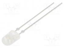 LED, oval, 5.2x3.8mm, violet, 9....20mcd, 110/40, Front  convex, 20mA