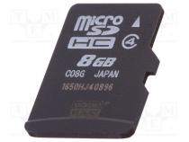 Memory card, industrial, MLC, SD Micro, 8GB, Class 4, 0÷70C