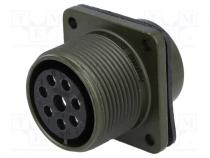 Connector  circular, Series  DS/MS, socket, female, PIN  8(1+7)