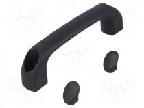 Handle, Mat  polyamide, black, H  34mm, L  120mm, black, W  18mm, 530N