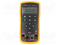 Meter  calibrator, loop, VDC  0....28V, I DC  0....22mA, 0....50C, 1mVDC