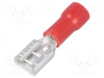 Terminal  flat, 4.8mm, 0.8mm, female, 0.5....1mm2, crimped, for cable
