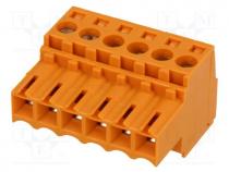 Pluggable terminal block, 3.5mm, ways  6, straight, plug, female