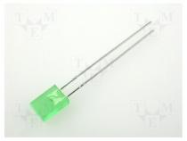 LED, rectangular, 5x2mm, green, 2÷8mcd, 110, Front  flat, 20mA