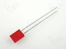 LED, rectangular, 5x2mm, red, 0.5-1mcd, 110, Front  flat, 20mA